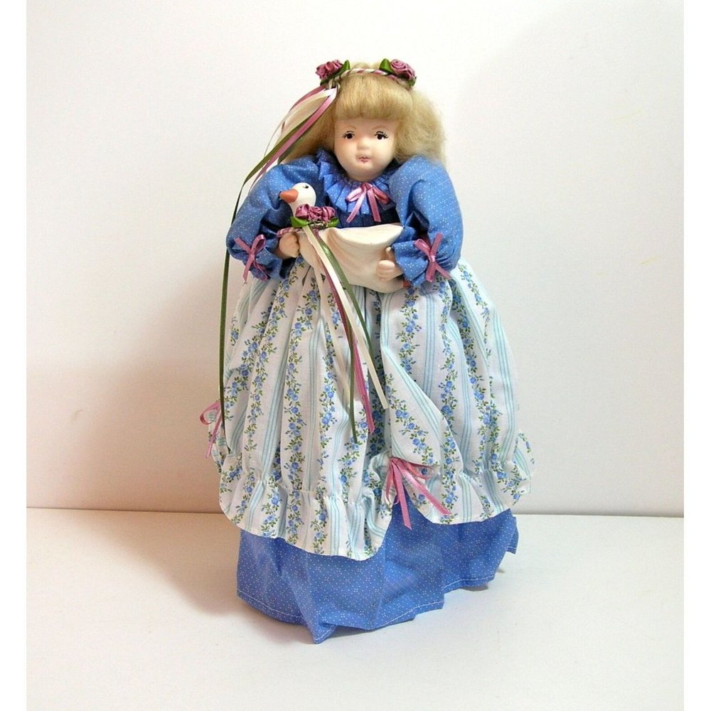 Handmade Collectible Doll, 14", Just Ducky, Country Girl With Duck - Picture 2 of 5